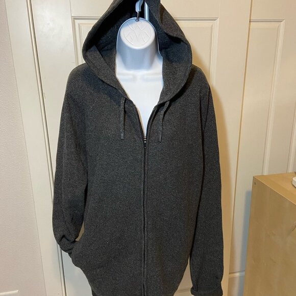 Modern Ambition Charcoal Full Zip Hoodie Sweater-Knit Jacket XL - Picture 1 of 4